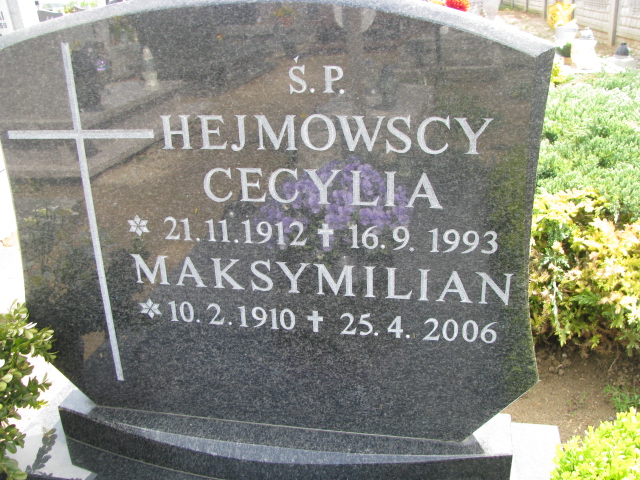 Cecylia Hejmowska 1912 Pączewo - Grobonet - Wyszukiwarka osób pochowanych