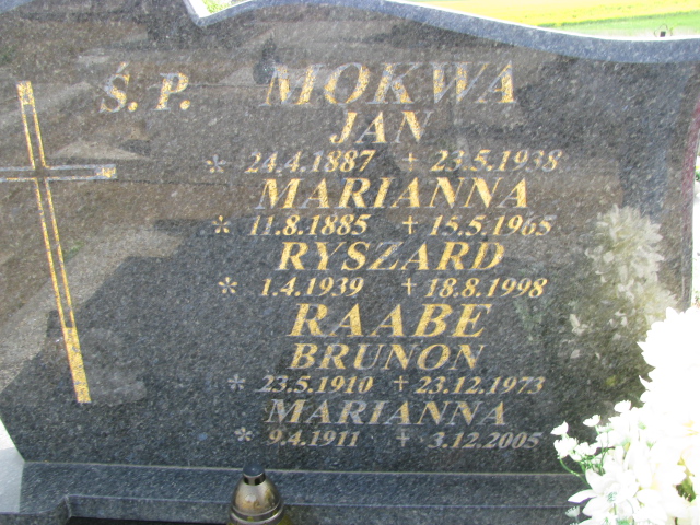 Ryszard Mokwa 1939 Pączewo - Grobonet - Wyszukiwarka osób pochowanych
