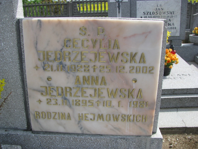 Cecylia Jędrzejewska 1928 Pączewo - Grobonet - Wyszukiwarka osób pochowanych